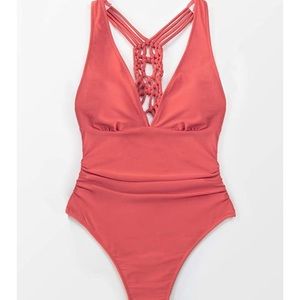 CUPSHE Braided Back Strappy One Piece Swimsuit M